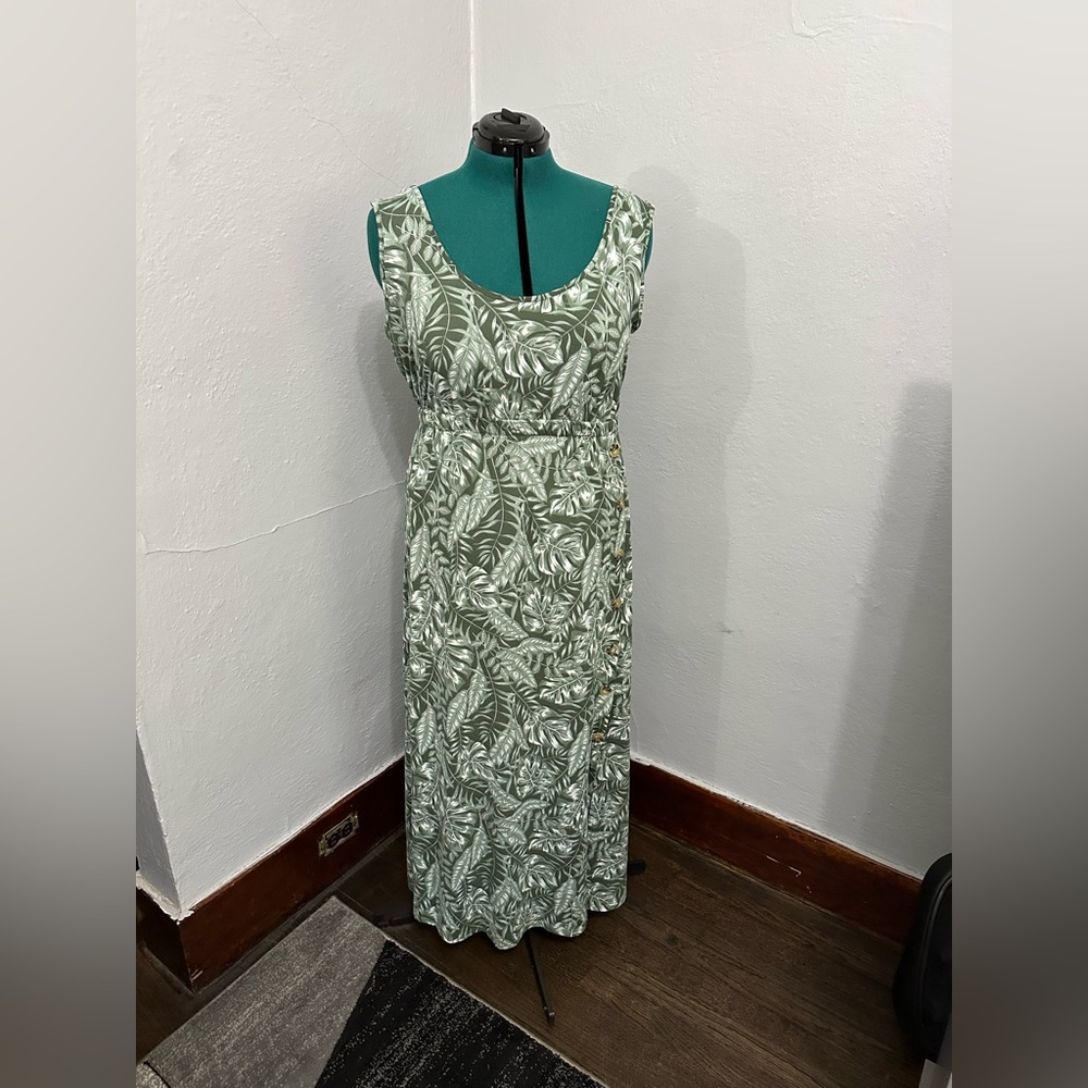 MRP Sport Maxed Terrain Green Leaf Maxi Dress